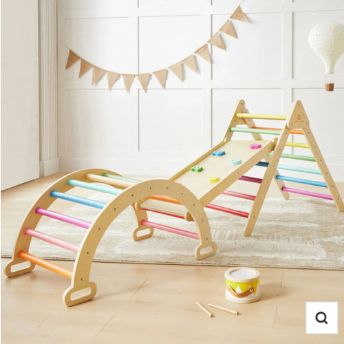 Tiny Land® Pikler Triangle 7-in-1 Montessori Climbing Set