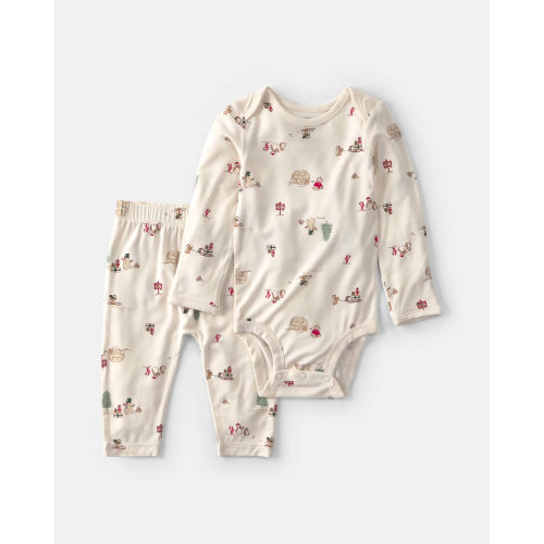 Baby 2-Piece North Pole PurelySoft™ Long-Sleeve Bodysuit & Pant Set - Cream