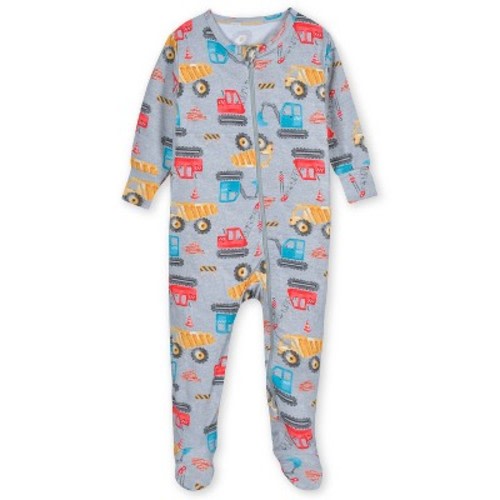 Gerber Baby Boys' Buttery-Soft Snug Fit Footed Pajamas - Construction - 12 Months