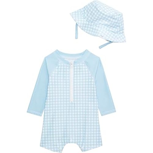 Mud Pie Baby Boy Blue Gingham Rashguard