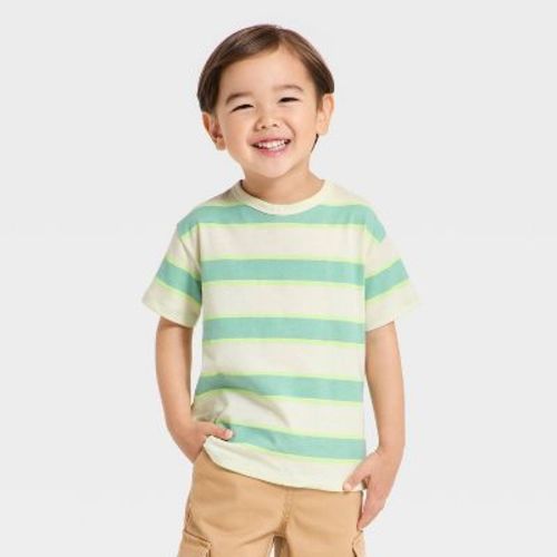 Toddler Boys' Stucco Striped Relaxed T-Shirt - Cat & Jack™ Green 4T
