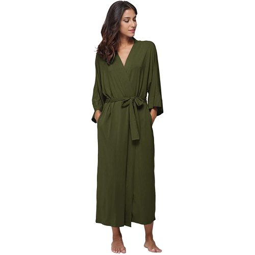 Women's Soft Robes Long Bath Robes Full Length Kimonos Sleepwear Dressing Gown,Solid Color