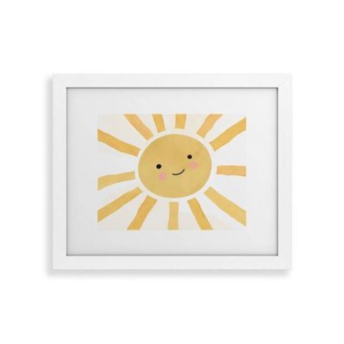 Deny Designs 11"x14" Carrie Cantwell Happy Sun White Framed Art Print