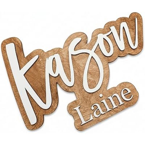 Hickory Hollow Designs Wooden Name Signs, Baby Name Sign, Name Signs for Kids Room, Custom Plaque, (Kason Laine)