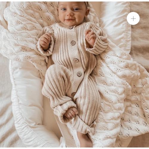 Little B's Chunky Rib Baby Jumpsuit - Honey Milk