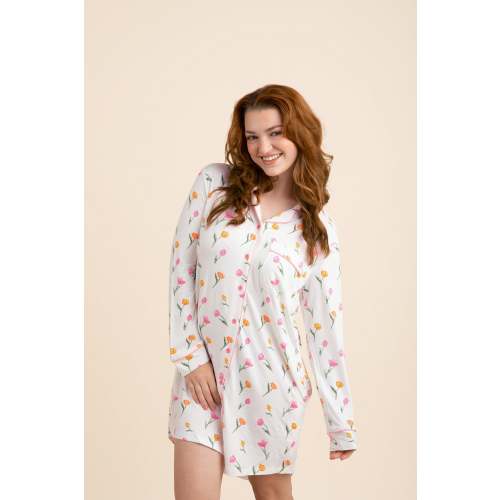 Long Sleeve Women’s Nightshirt in Tulip