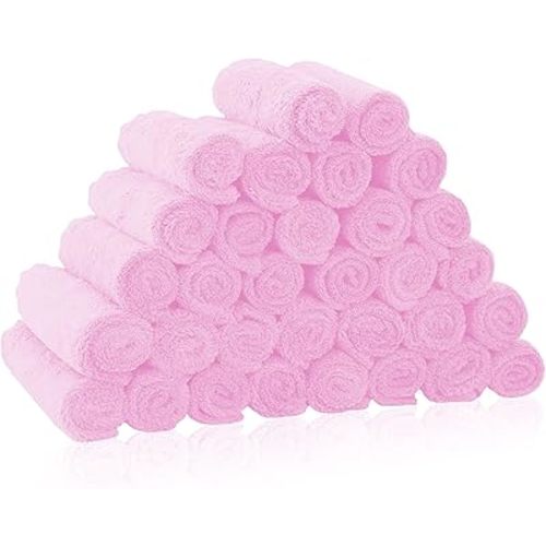 32 Pack Baby Washcloths - 10x10 Inch, Microfiber baby towel - Absorbent and Soft baby Wash Clothes for Newborns, Infants and Toddlers - Quick Dry baby boys and girls face towel - Frozen Berry