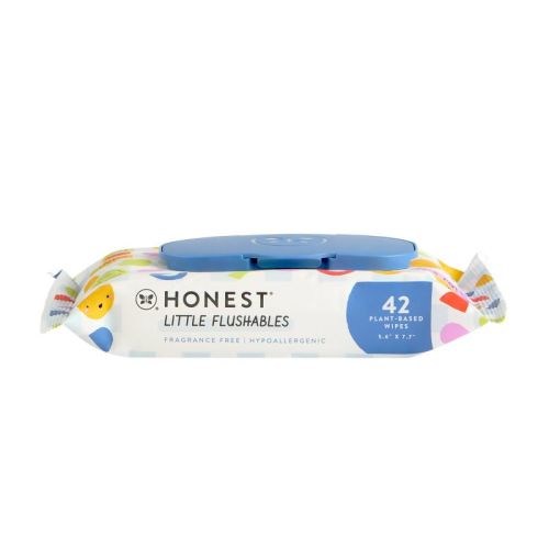 The Honest Company Little Flushables Plant-Based Flushable Wipes made with over 99% Water - 42ct
