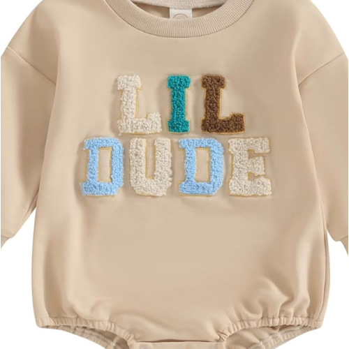 VISGOGO Newborn Infant Baby Boy Girls Oversized Romper Little Dude Sweater Onesie Coming Home Outfit Neutral Clothes