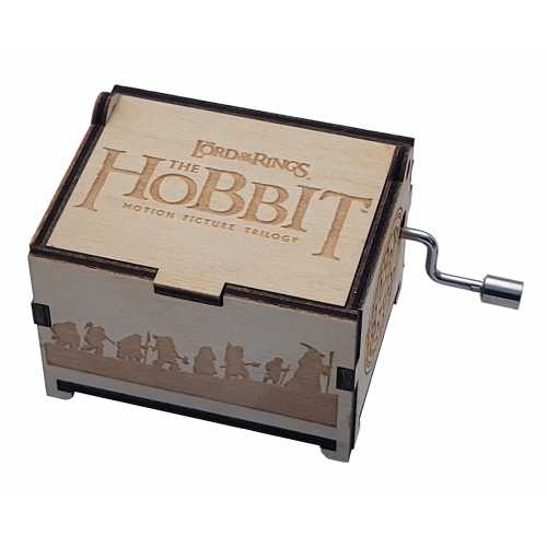 The Hobbit Mini Music Box, Plays "Concerning Hobbits", Personalizable Hand Crank