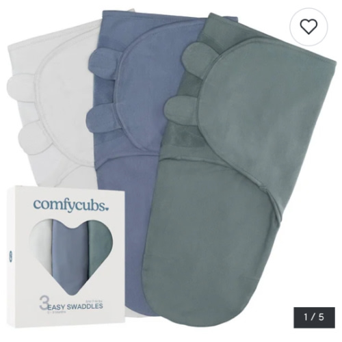 Swaddle Blankets for Baby Girl & Boy 3 Pack Sleep Sack Velcro by Comfy Cubs