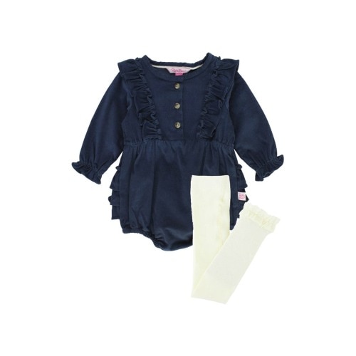Cotton Corduroy Bubble Romper & Leggings Set