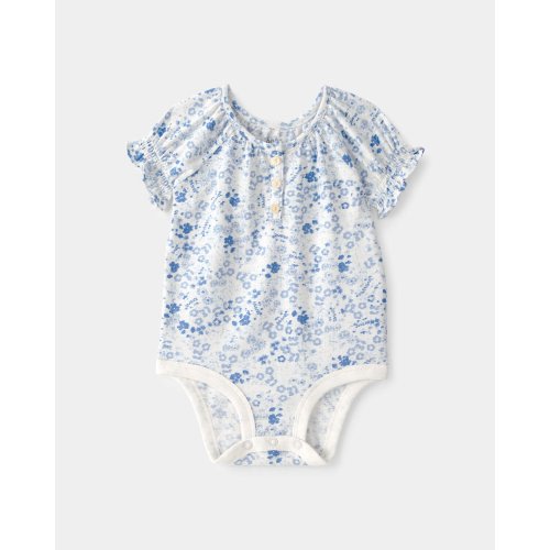 Baby Girl Floral Bodysuit - Blue - OshKosh B'gosh | Carter's