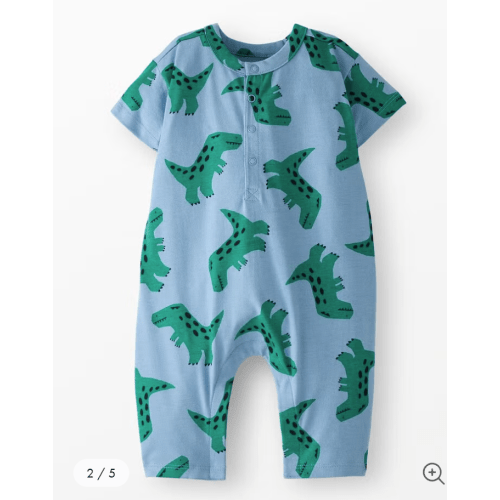 Baby Henley Romper T Rex