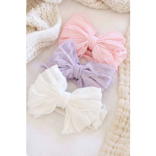 Large Ruffle Knit Bow | Brights