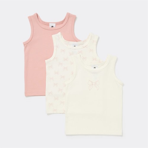 Dymples Baby Stretch Singlets 3 Pack - Dusky Pink & Off White