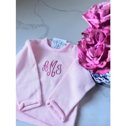 Rollneck Monogrammed Knit Sweater | Child's Personalized Sweater | Baby Gift | Back to School | Long Sleeve Embroidered Pullover