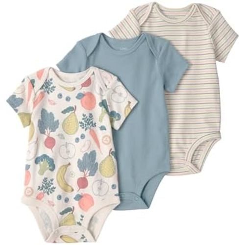 little planet by carter's Unisex Baby 3-pack Short Sleeve Bodysuits Made With Organic Cotton