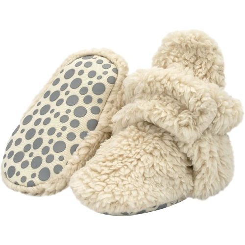 Zutano Unisex Furry Baby Booties with Grippers, Organic Cotton Lining, Baby Registry Must Haves