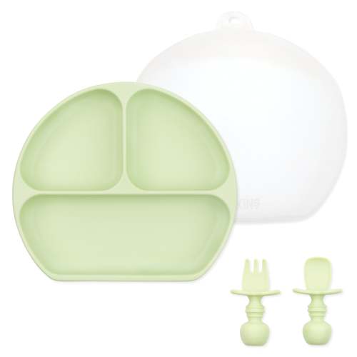 Grip Dish Essential Infant 4-Piece Mealtime Set: Sage