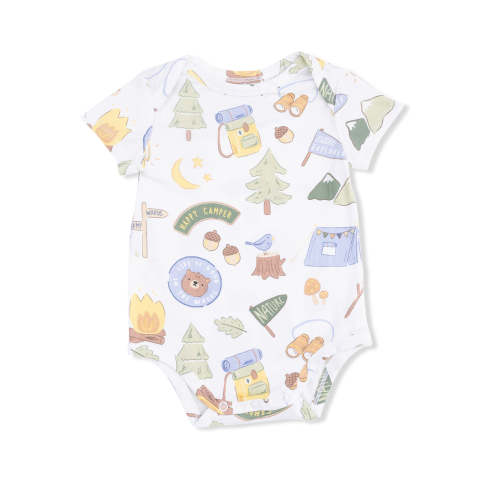 Short Sleeve Bodysuit, Camping Blue