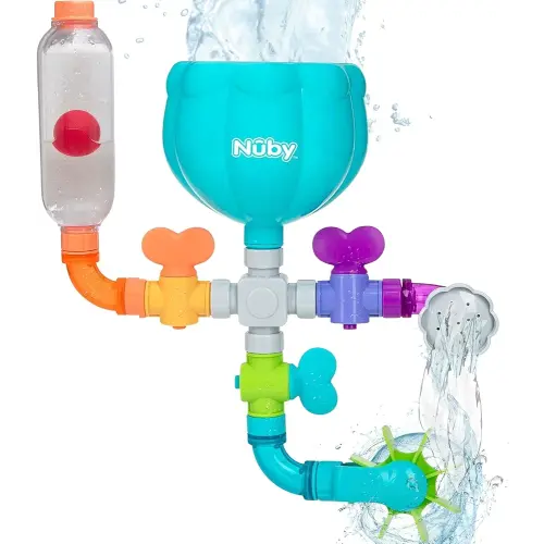 Nuby Wacky Waterworks Pipes Bath Toy - Baby Bathtub Toy with Interactive Features for Cognitive Development