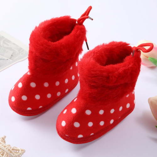 Shldybc Babys Boy Girl Boots Newborn Shoes Winter Snow Bowknot No-Slip Soft Sole Warm Infant Toddler Prewalker Booties Merry Christmas!
