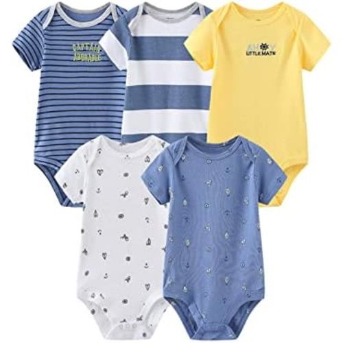 MAMIMAKA Baby Bodysuit Short Sleeve one-Piece Newborn Baby Clothes for Baby Boy and Girls
