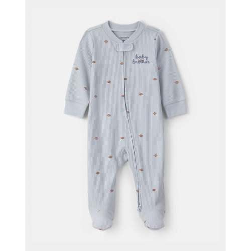 Baby Boy 'Baby Brother' Cotton 2-Way Zip Sleep & Play Pajamas - Blue | Carter's