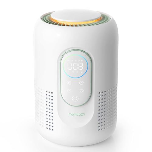 Momcozy Nursery Air Purifier, 4-Filter System with H13 HEPA & Carbon, PM2.5 Display with Color Status, Auto Mode, 21 dB Sleep Mode for Baby, Dimmable Night Light, for 250 sq ft Rooms