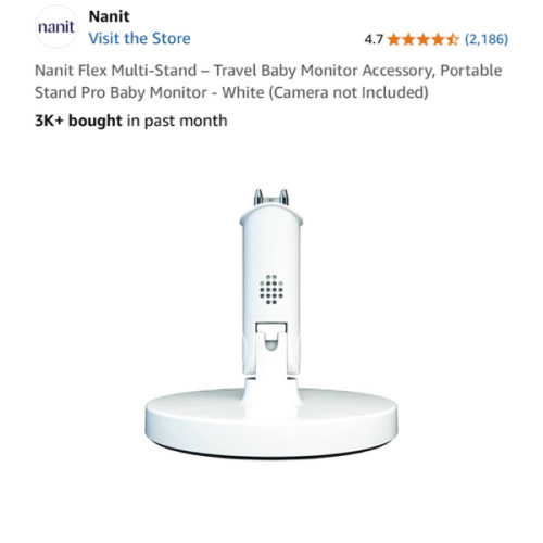 Nanit Flex Multi-Stand – Travel Baby Monitor Accessory, Portable Stand Pro Baby Monitor - White (Camera not Included)
