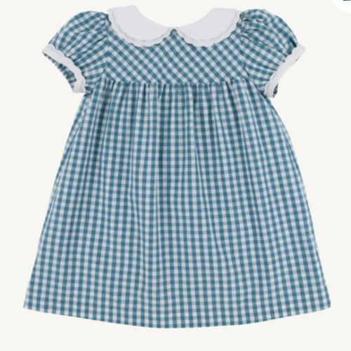 Holly Day Dress - Barnsley Blue Gingham with Worth Avenue White