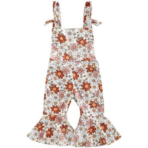 Toddler Baby Girl Jumpsuit Romper Boho Overalls Bell-Bottom Pants Baby Girl Clothes