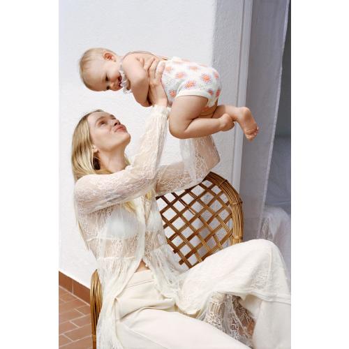 CROCHETED FLOWER KNIT ROMPER - Ecru | ZARA United States