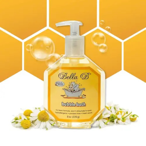 Bella B Bubble Bath for Baby & Kids 8 oz - Organic Bubble Bath for Toddlers - Toddler Bubble Bath Tear-Free Baby Bubble Bath Organic - Natural Bubble Bath for Kids - Tear-Free Bubble Bath - Kids Bath