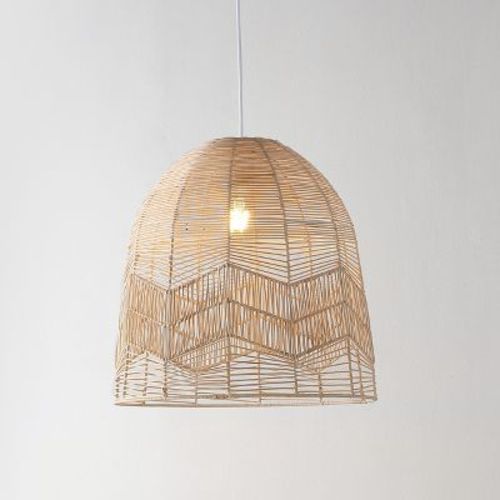 JONATHAN Y Sofia 1-Light Farmhouse Coastal Rattan 180" Cord Plug-In or Hardwired LED Pendant