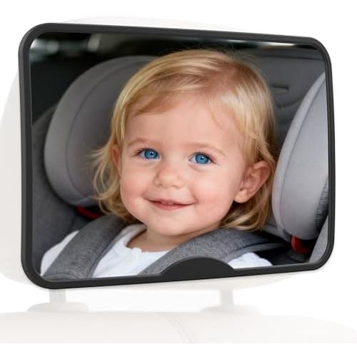 Baby Car Mirror, Safety Car Seat Mirror for Rear Facing Infant Black