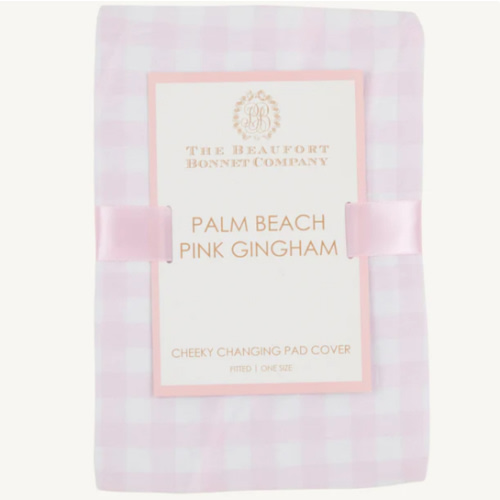 Cheeky Changing Pad Cover - Palm Beach Pink Gingham