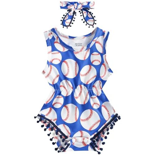 UNICOMIDEA Baby Girls Outfit Newborn Romper Jumpsuits Sleeveless One-Piece Clothes 0-24 Months Bodysuit with Headband