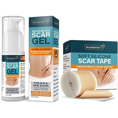 Nuvadermis Scar Care Bundle - Advanced Scar Gel & Silicone Scar Tape