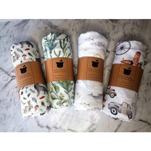 Organic Bamboo Muslin Swaddle: GOTS Cotton Baby Wrap (47x47 inches)