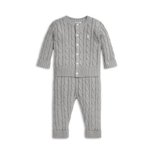 Polo Boys' Cable Knit Cotton Cardigan & Pant Set - Baby