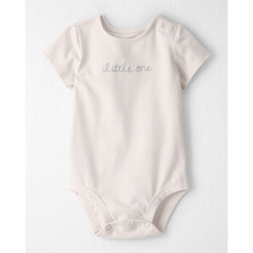 Baby 'Little One' Organic Cotton Embroidered Bodysuit in Ivory | Carter’s Oshkosh Canada