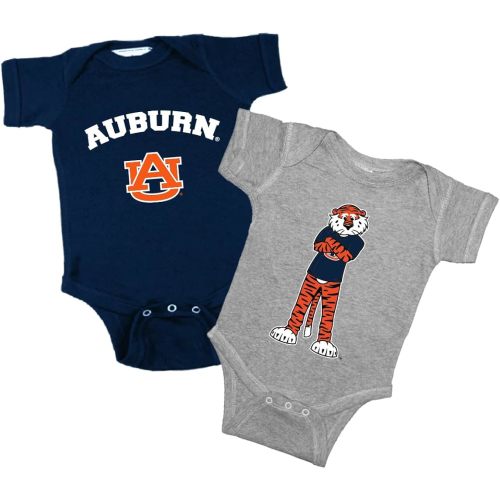 Two Feet Ahead Auburn 2 Pack Baby Bodysuits – Officially Licensed Infant Bodysuit Set (6 Months)