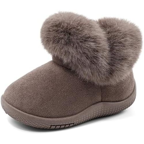 MK MATT KEELY Toddler Snow Boots for Infant Boys Girls Winter Warm Lining Boots Baby Soft Sole Anti-Slip Walking Shoes Cold Weather Outdoor Faux Fur Booties