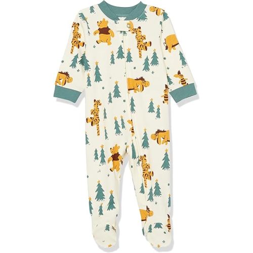 Amazon Essentials Disney | Marvel | Star Wars Unisex Babies' and Toddlers' Snug-Fit Cotton Footed Pajamas, Multipacks