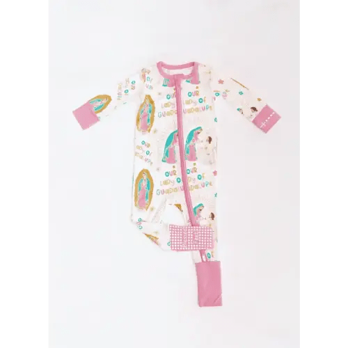 Our Lady of Guadalupe Footie Baby Pajamas (0-3 months) - Queen of Angels Catholic Store