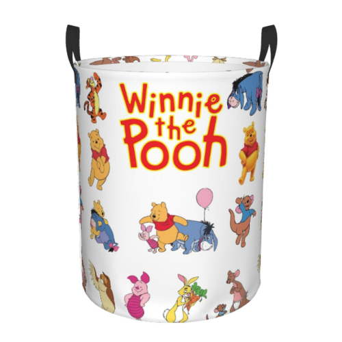 Eeyore Laundry Hamper with Handles, Foldable Waterproof Circular Basket, Kids Toys Dirty Clothes Storage Organizer Basket for Bedroom Bathroom Nursery Dorm Medium
