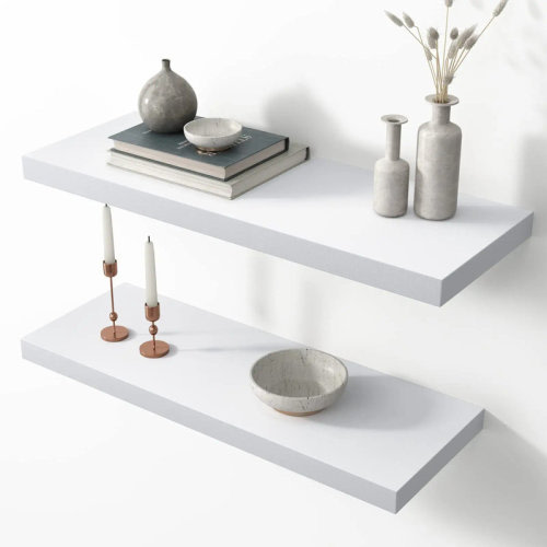 Latitude Run® Elbur 23.6 Inch Wide Wood Floating Shelves, Wall Shelf Display Shelves for Bathroom/Kitchen/Bedroom/Living Room & Reviews | Wayfair