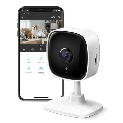 Tapo TP-Link 1080P Indoor Security Camera for Baby Monitor, Dog Camera w/Motion Detection, 2-Way Audio Siren, Night Vision, Cloud & SD Card Storage, Works w/Alexa & Google Home C100